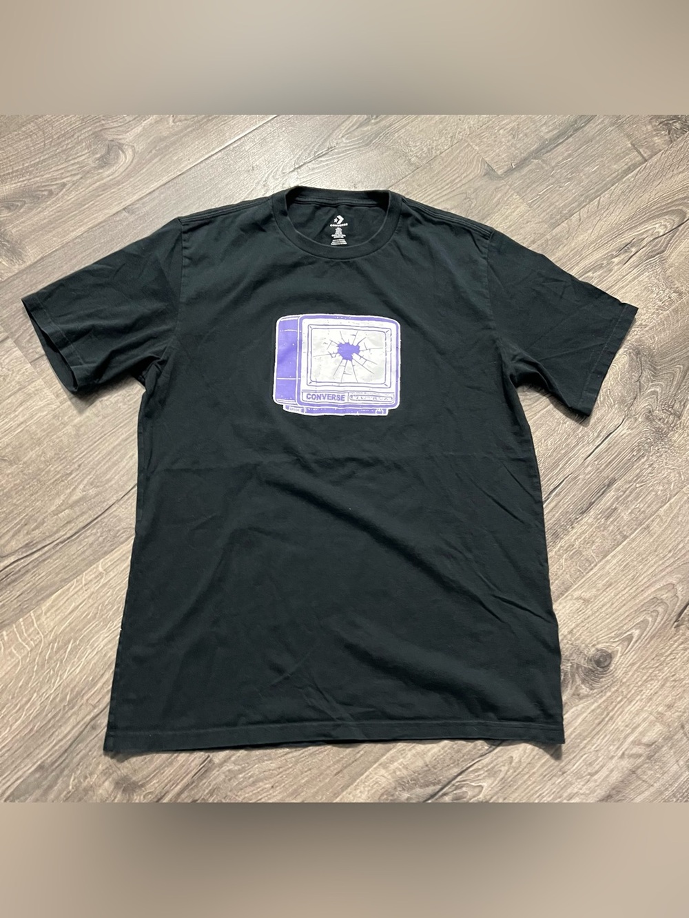 Converse Adult Graphic T-Shirt Black Size XL